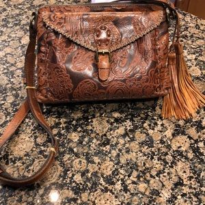 Patricia Nash brown leather embossed purse bag